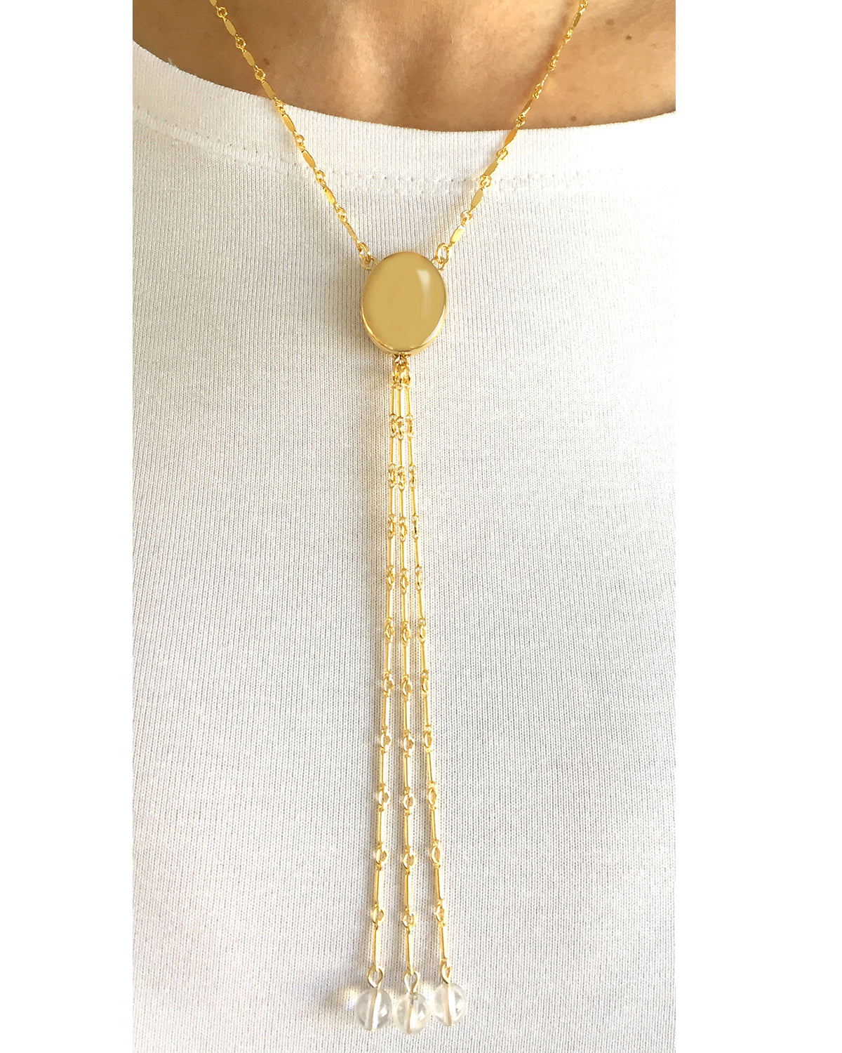 Three Wishes Oval Locket Necklace