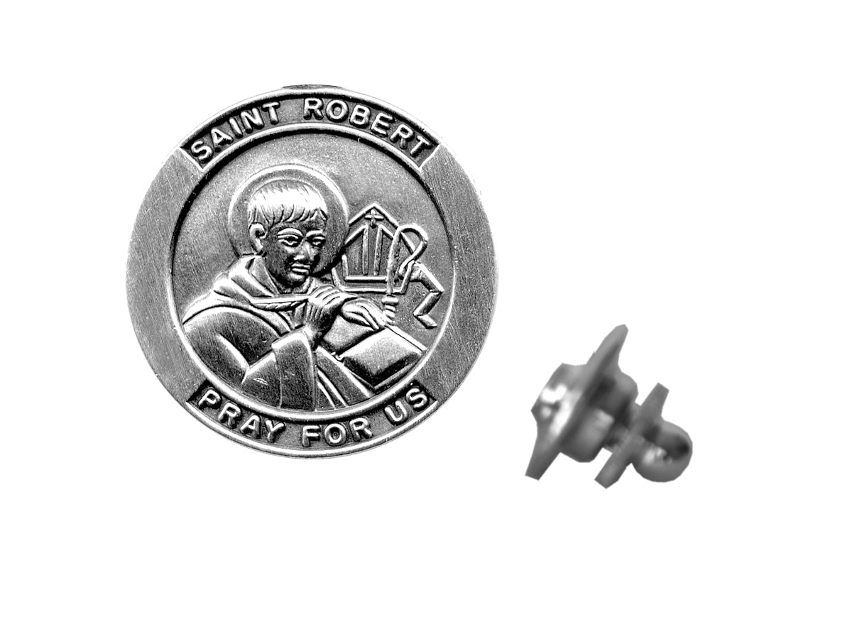 Saint Robert Devotional Candle with lapel pin
