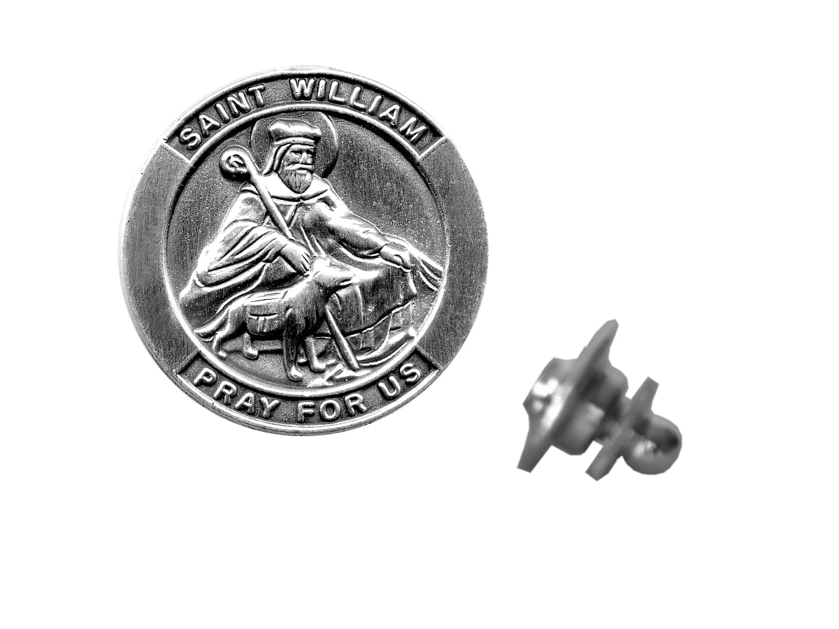 Saint William Devotional Candle with lapel pin