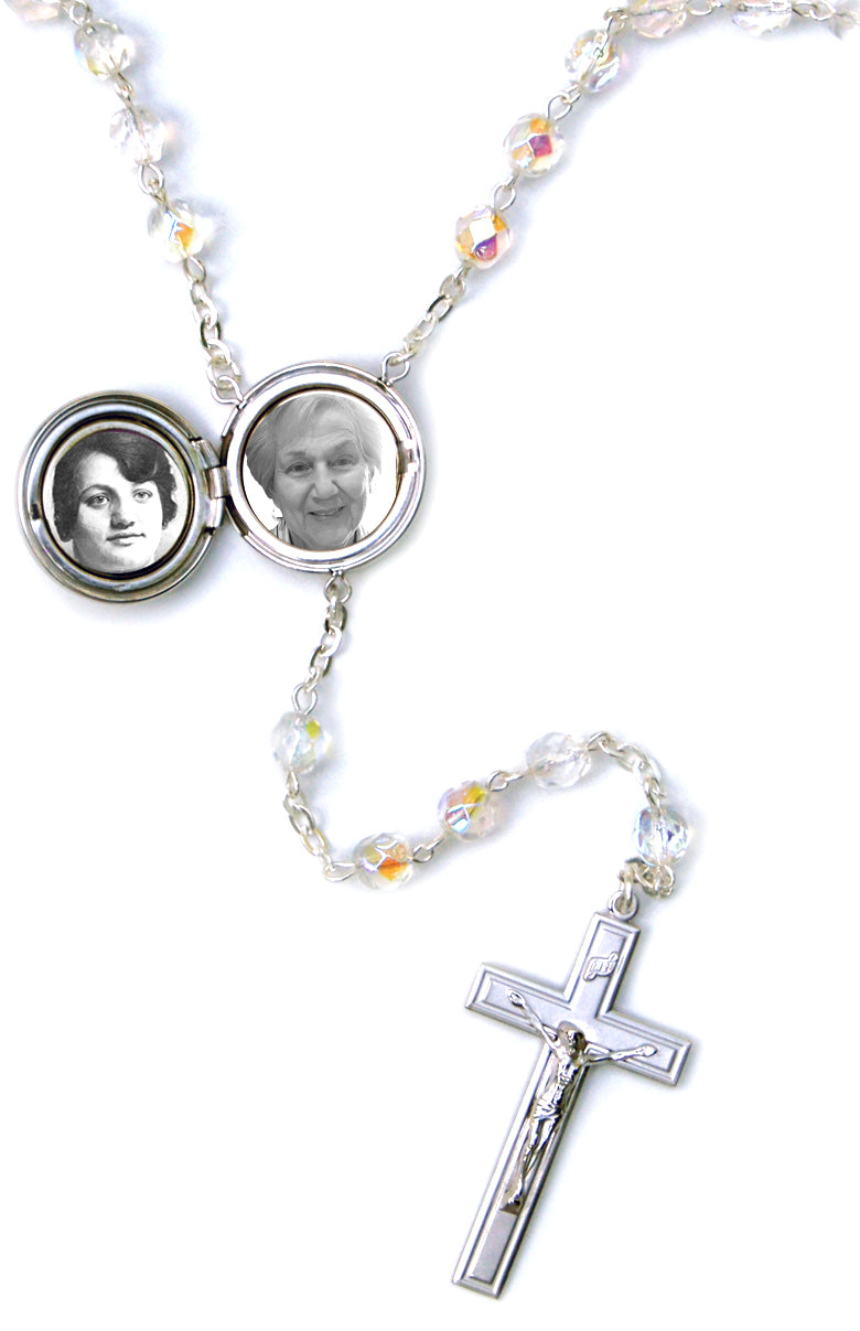 Praying Hands Locket Center Rosary Beads