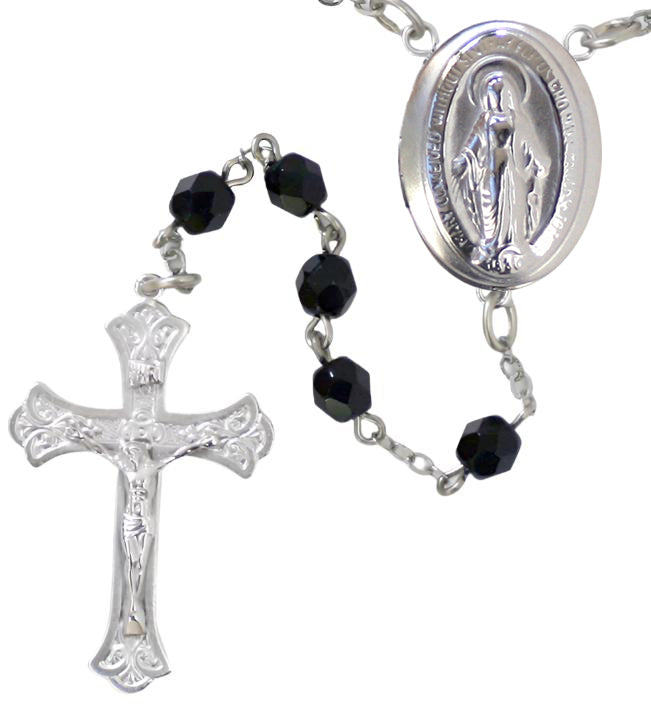 Miraculous Oval Locket Center Rosary Beads
