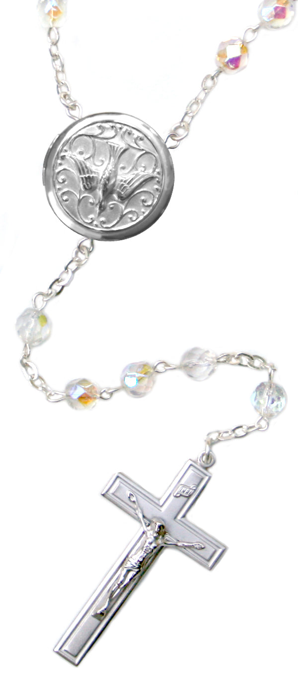 Holy Spirit Locket Center Rosary Beads