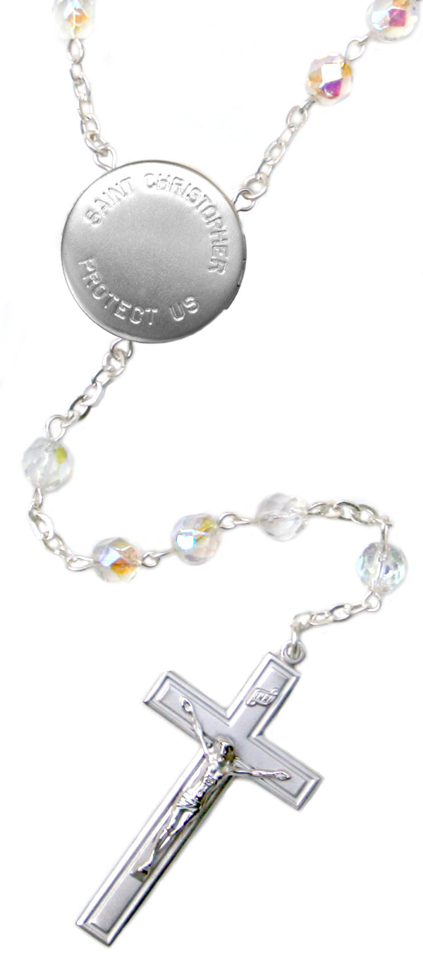 Saint Christopher Locket Center Rosary Beads