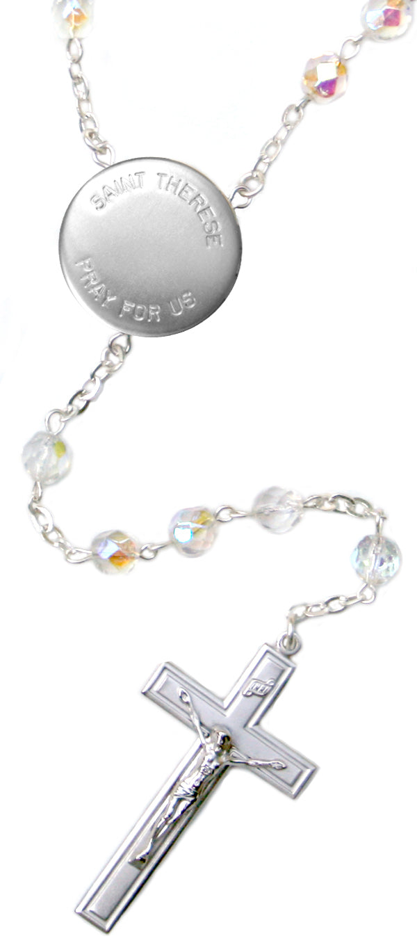 Saint Therese Locket Center Rosary Beads