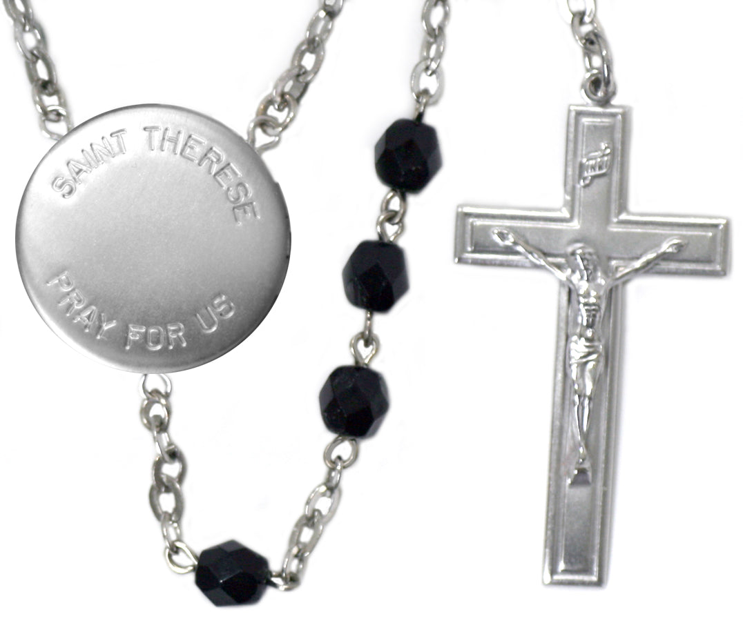 Saint Therese Locket Center Rosary Beads