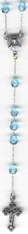 Small Aquamarine Rosary Beads for Rosary Boxes