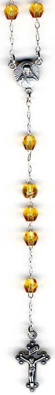 Small 11 inch Topaz Rosary Beads for Rosary Boxes
