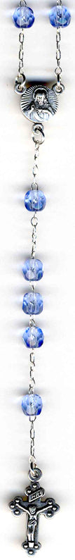Small 11 inch Blue Topaz Rosary Beads for Rosary Boxes