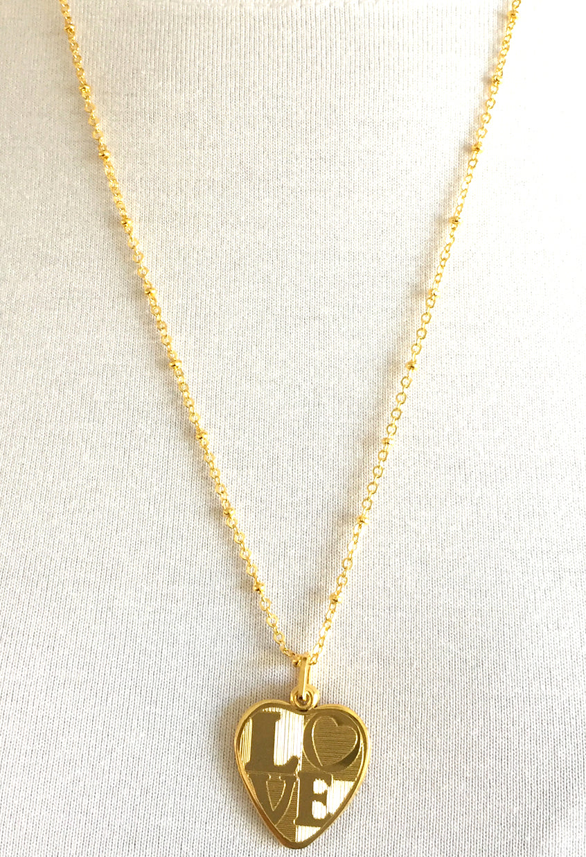 Love Heart Slide Locket Necklace