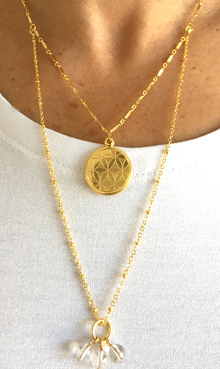 Flower of Life Round Slide Locket Necklace