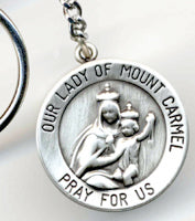 our lady of mount carmel rosary box keychain
