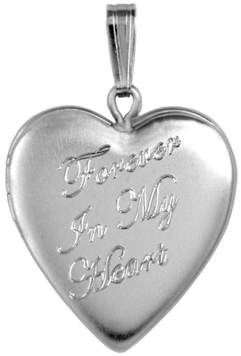 Sterling Forever In My Heart Memorial Heart Locket