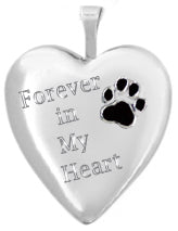 Sterling Silver Pet Heart Locket with Paw