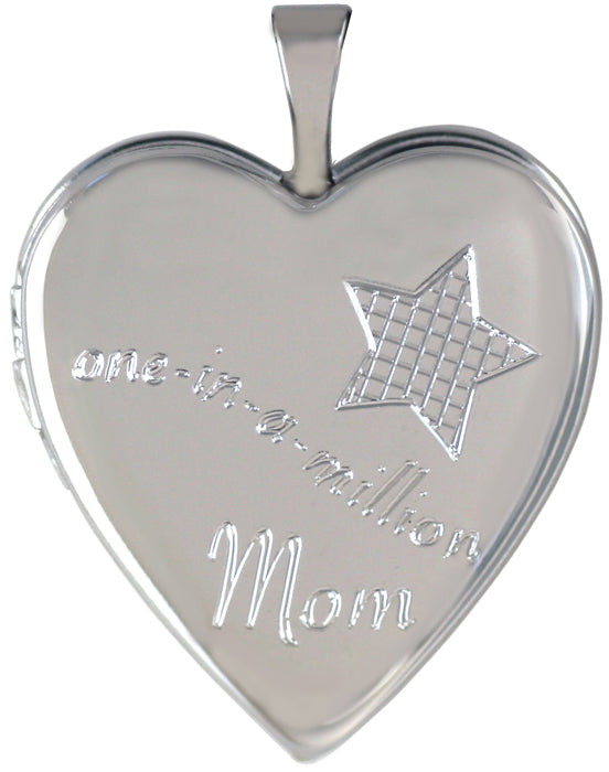One in a million mom sterling silver locket