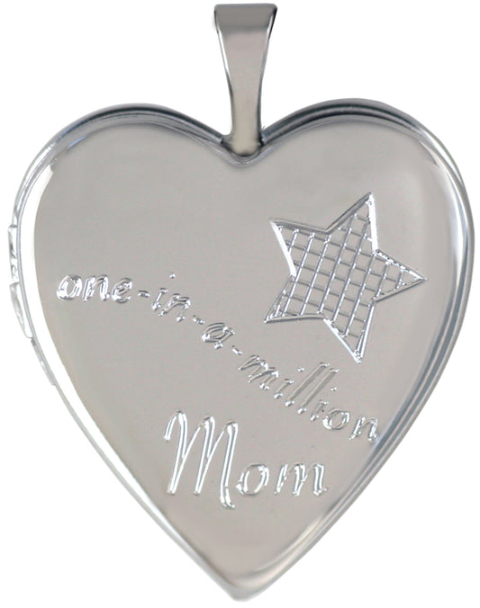 One in a million mom sterling silver locket