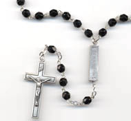 Jet Black Mysteries Austrian Crystal Rosary Beads