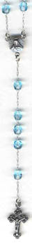 RS-104 11" Czech Glass AQUAMARINE Rosary Beads