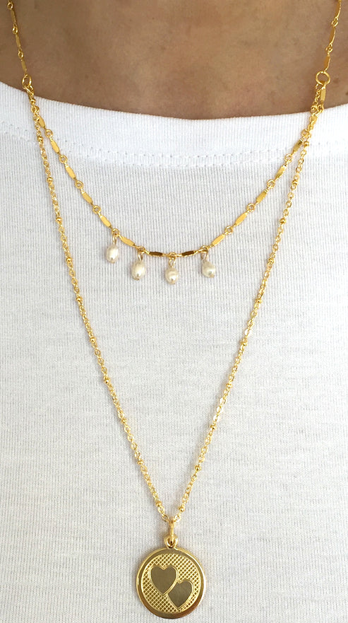 Two Hearts Beat as One Round Slide Locket Necklace