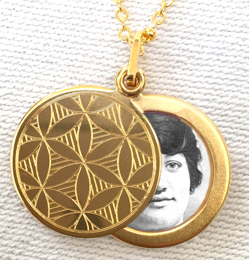 Flower of Life Round Slide Locket Necklace