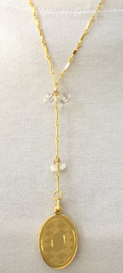 Mirror Mirror on My Heart Oval Slide Locket Necklace