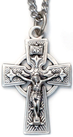 Sterling Silver Ornate Crucifix Necklace