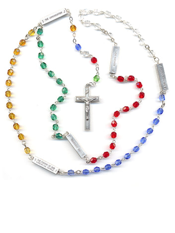 World Peace + Mysteries Rosary Beads