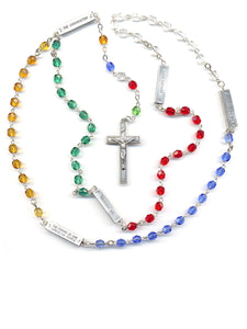 World Peace + Mysteries Rosary Beads