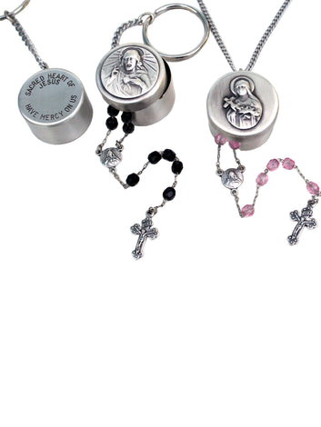 Rosary Box Keychains, Pendants + Pocket Boxes