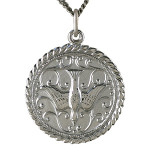 Sterling Silver Round Holy Spirit Medal