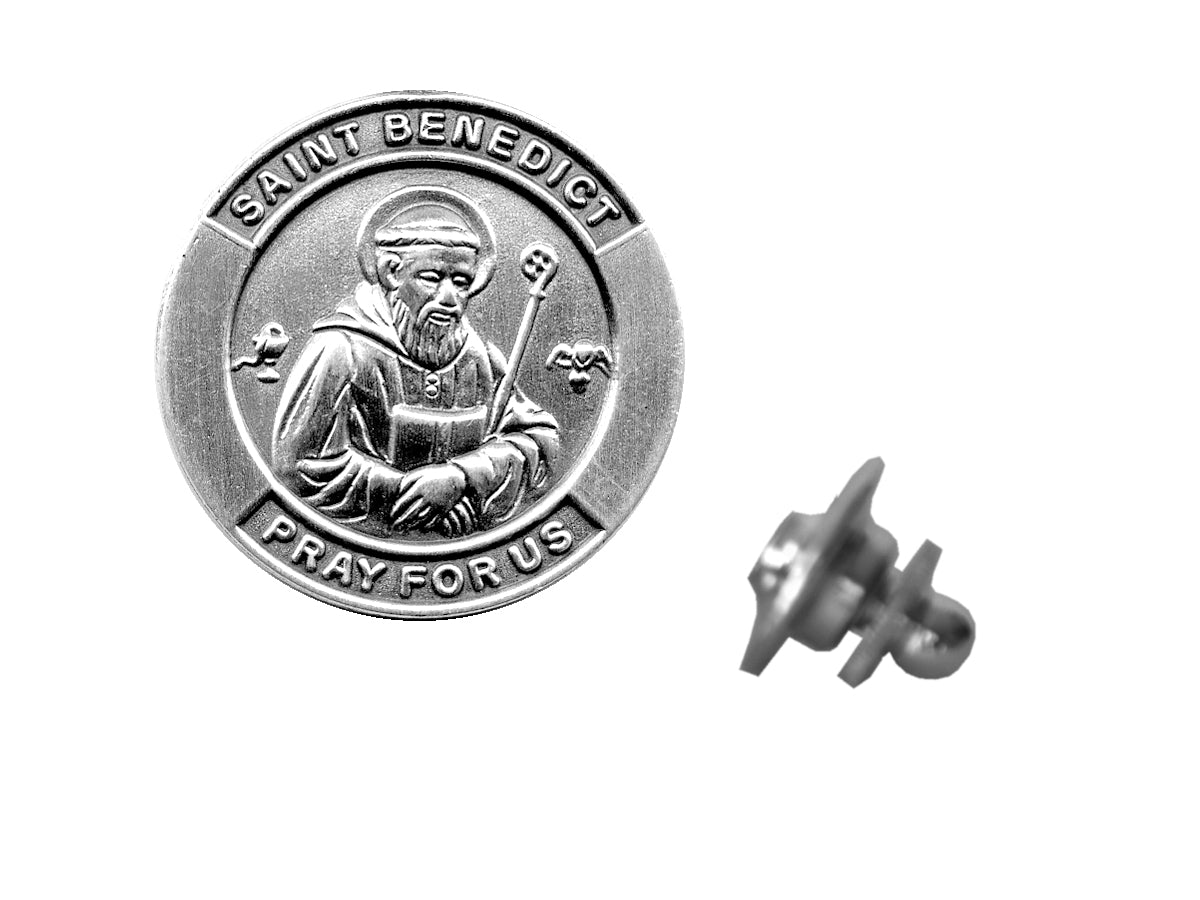 Saint Benedict Devotional Candle with lapel pin