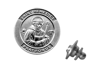 Saint Benedict Devotional Candle with lapel pin