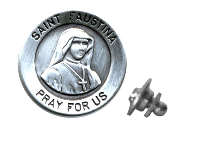 Saint Faustina Devotional Candle with lapel pin