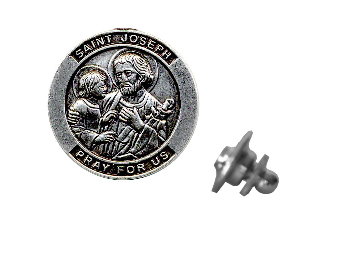 Saint Joseph Devotional Candle with lapel pin