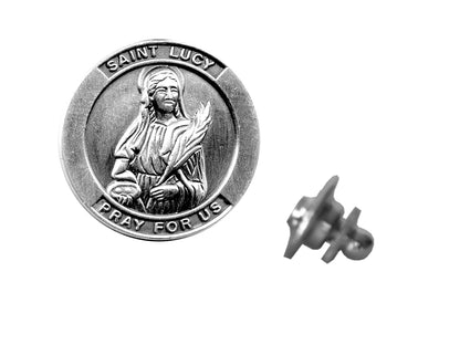 Saint Lucy Devotional Candle with lapel pin