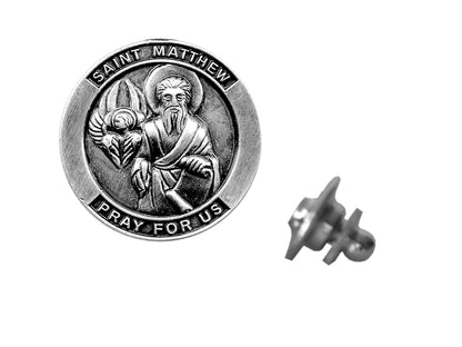 Saint Matthew Devotional Candle with lapel pin