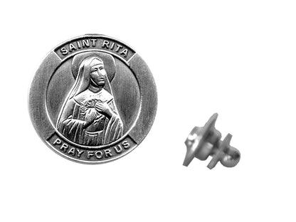 Saint Rita Devotional Candle with lapel pin