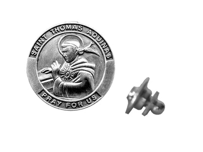 Saint Thomas Aquinas Devotional Candle with lapel pin