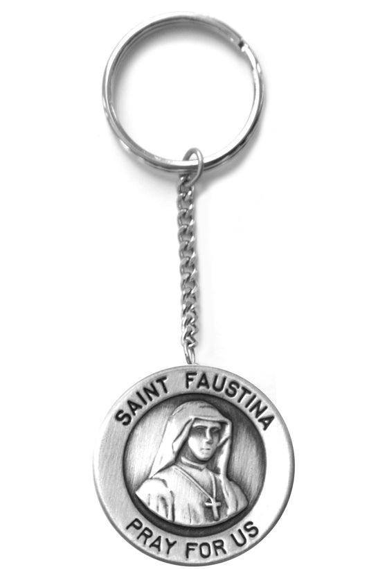 Saint Faustina Rosary Box Keychain