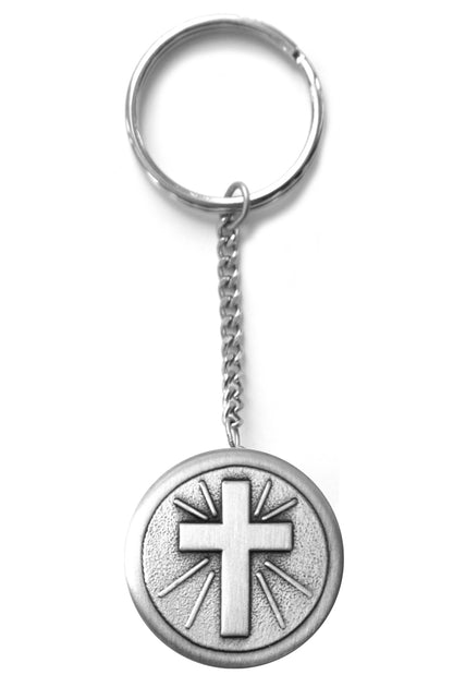 Communion Cross Rosary Box Keychain