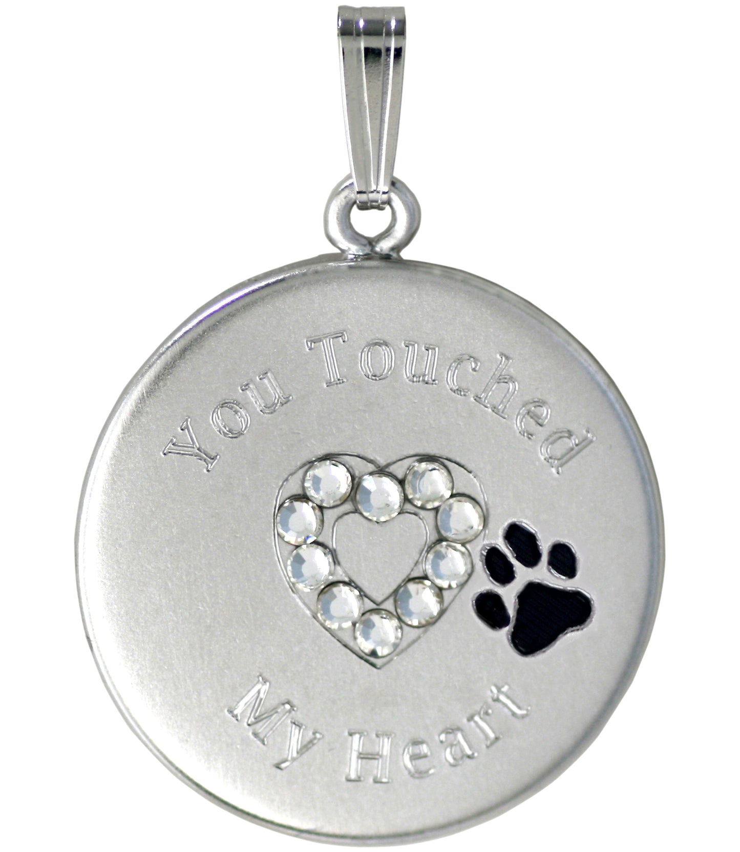 You Touched My Heart paw print Memorial Cremation Urn Necklace