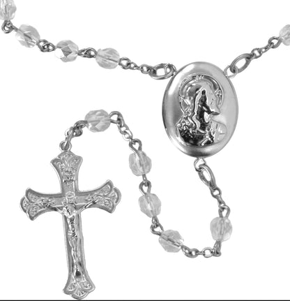 Sacred Heart of Jesus Oval Locket Center Rosary Beads