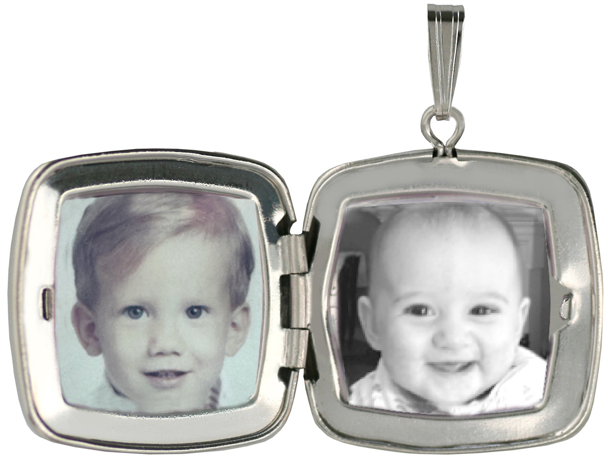 Baby Feet Sterling Silver Cushion Locket