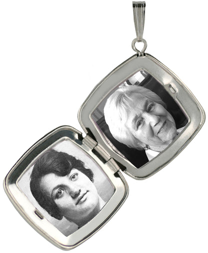 Sterling Silver Loving Memory Memorial Cushion Locket