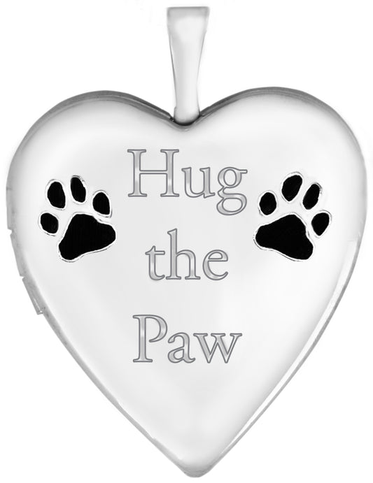 Sterling Hug The Paw Pet Locket