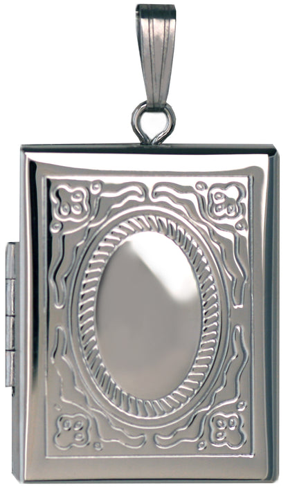 Sterling Silver Trendy Western Style Rectangle Locket