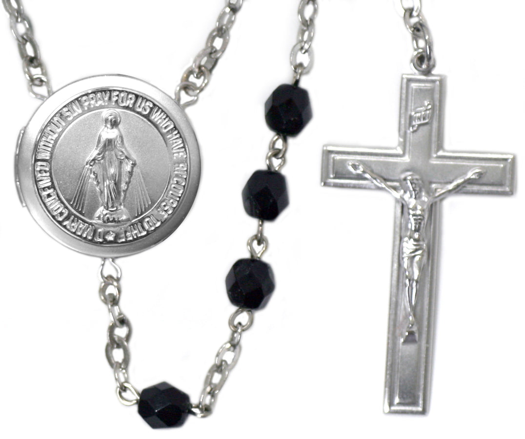 Miraculous Locket Center Rosary Beads