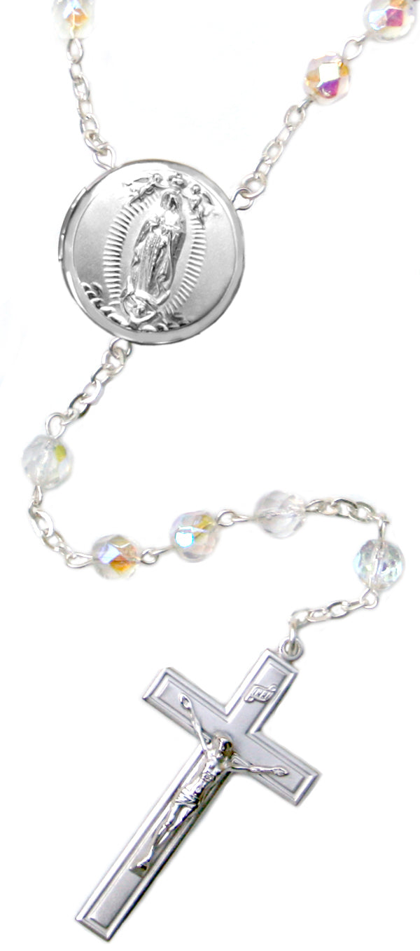 Our Lady of Guadalupe Locket Center Rosary Beads