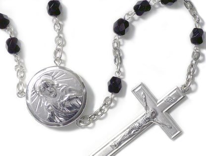 Sacred Heart of Jesus Locket Center Rosary Beads