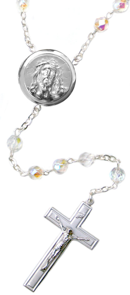 Ecce Homo Locket Center Rosary Beads