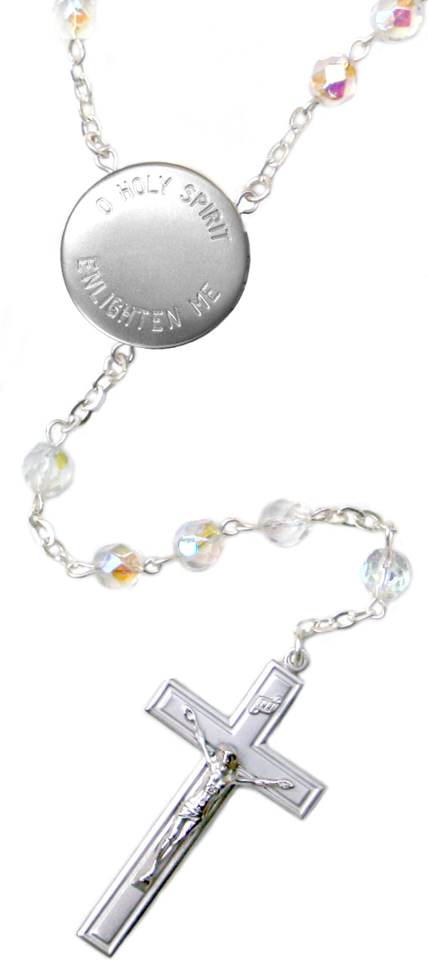 Holy Spirit Locket Center Rosary Beads